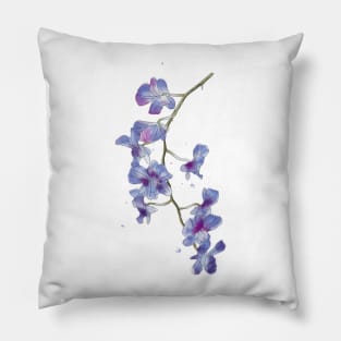 Watercolor orchid Pillow