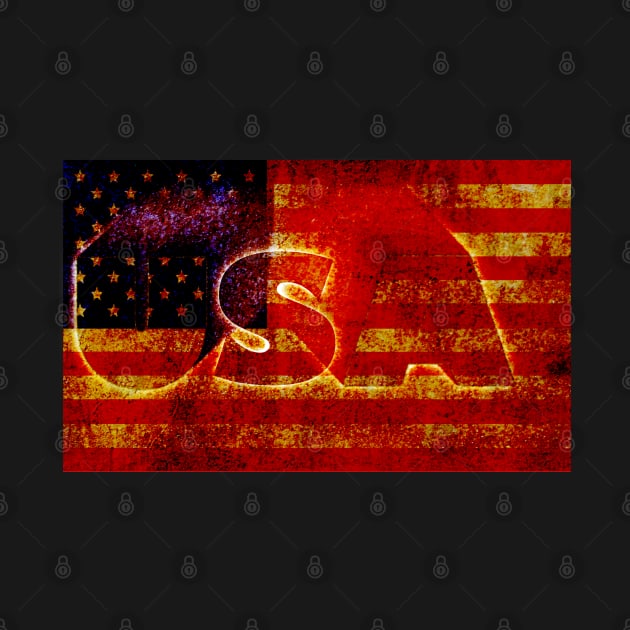 USA 3D Grunge Stars and Stripes Flag by KZK101