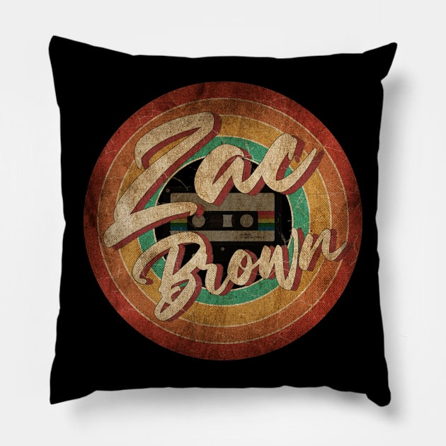 Zac Brown Vintage Circle Art Pillow by antongg