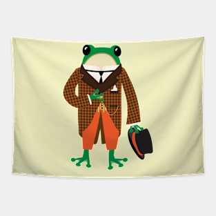 Dapper frog in a houndstooth suit Tapestry