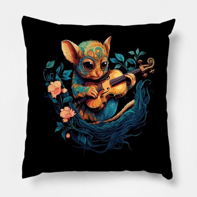 Tarsier Playing Violin Pillow by JH Mart