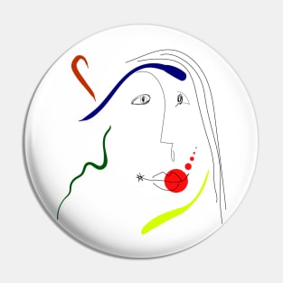 Woman portrait in Joan Miro style Pin