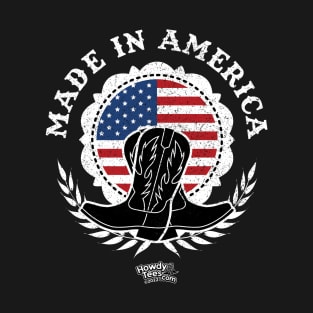 Made In America USA Flag in Concho with Cowboy Boots T-Shirt