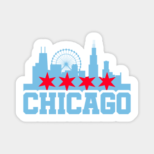 Chicago Skyline Flag Colors Magnet