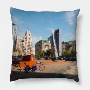 Scene in Pershing Square, Downtown Los Angeles Pillow