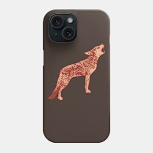 Coyote Howling Linocut Style Phone Case