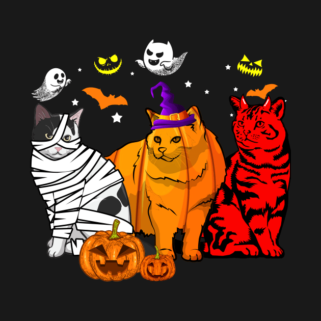 Funny Cat Halloween Costume Gift T-shirt by Bensonn