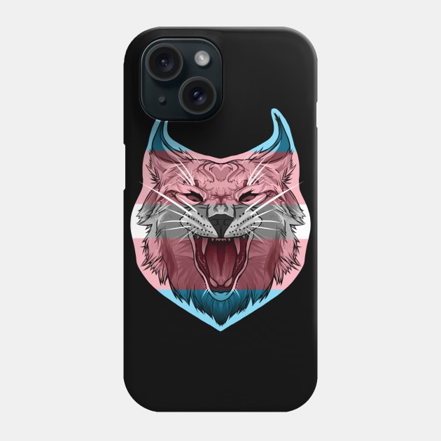 Caracal (Trans / Transgender Pride Flag) Phone Case by illustratelaw