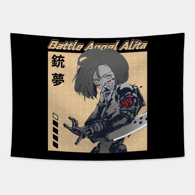 Iron City's Champion - Rise to the Top in Alita Tee Tapestry by Insect Exoskeleton