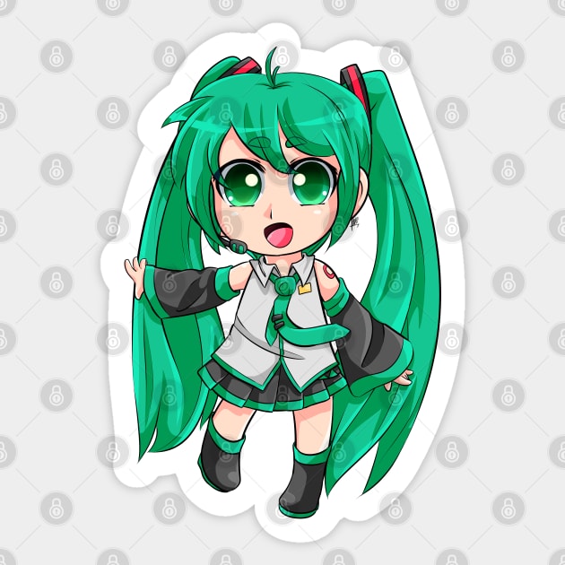 chibi Hatsune Miku Sticker for Sale by sweetchibichu