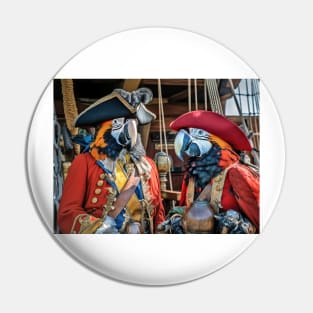 Macaw Parrots Pirate Ship Captains Pin