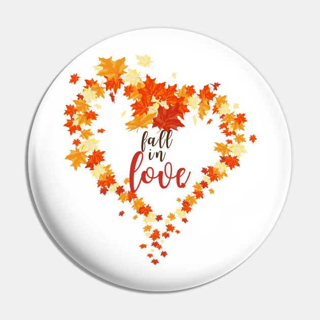 Fall in Love Autumn Design Pin by Ken Adams Store