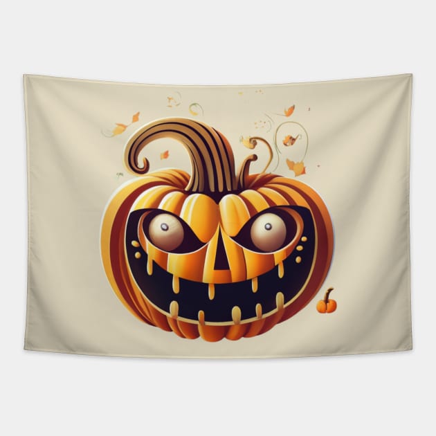 Vintage Halloween Pumpkin 2023. Halloween 2023 Tapestry by BukovskyART