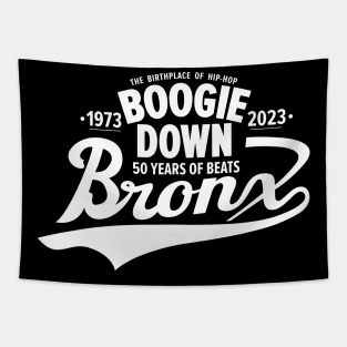 Boogie Down Bronx lettering - 50 years of Hip Hop Tapestry