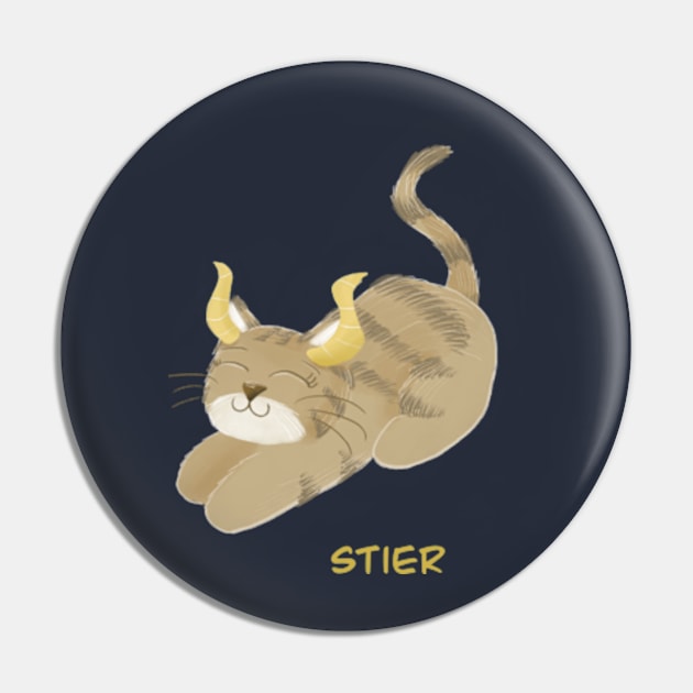 Stier Katze Pin by AbbyCatAtelier