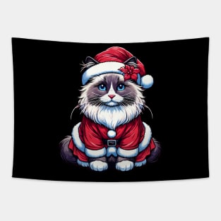 Ragdoll Cat Santa Claus Christmas Tapestry