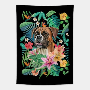 Tropical Red Fawn Boxer Dog 4 Tapestry