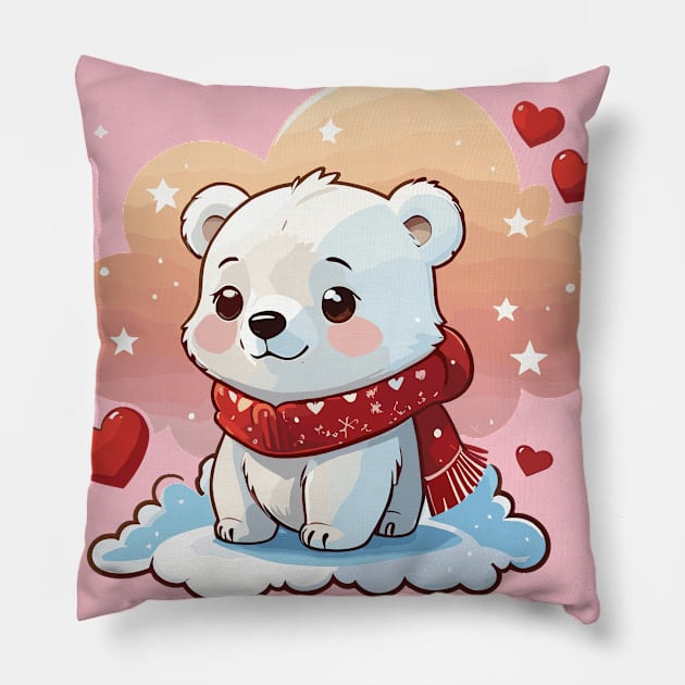cute Polar bear Pillow by Flowers&Butterflies 