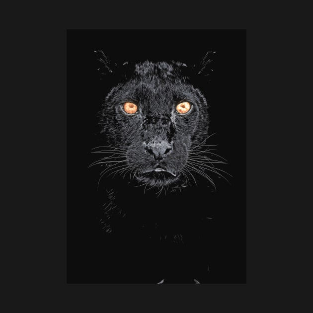 Black panther with yellow eyes by boholoc0