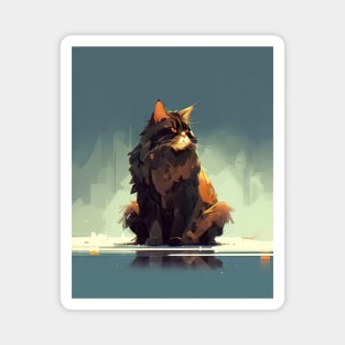 Majestic Beutiful Cat Modern Art Magnet