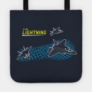 Vintage F-35 Lightning Fighter Jet Tote