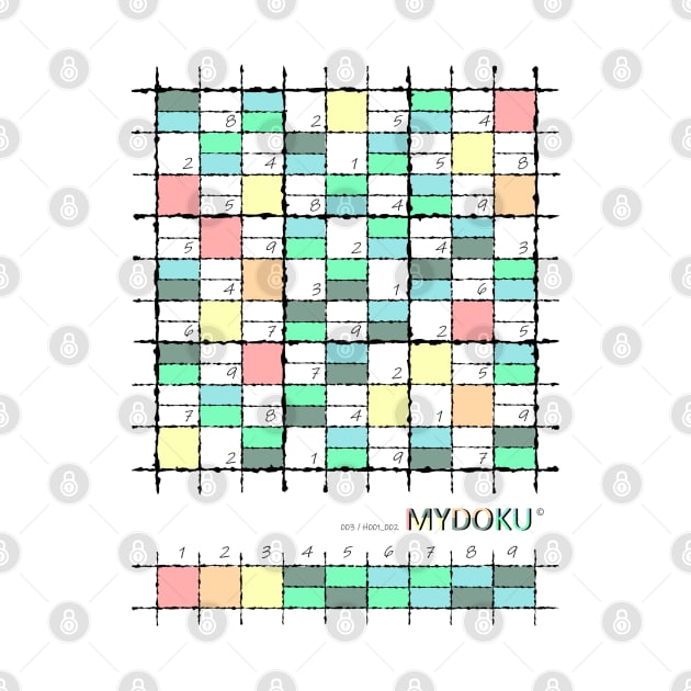 Mydoku_003_H001_002_F: Sudoku, Sudoku coloring, logic, logic puzzle, holiday puzzle, fun, away from screen by Mydoku