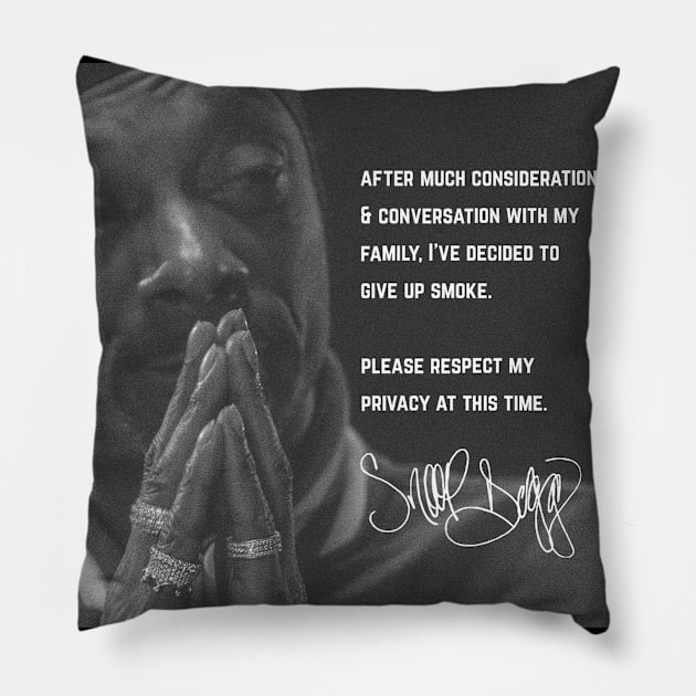 Snoop Dogg Quits Weed Pillow by foozler