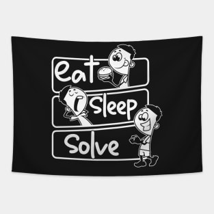 Eat Sleep Solve Repeat Speed Cubing Puzzle Cube design Tapestry