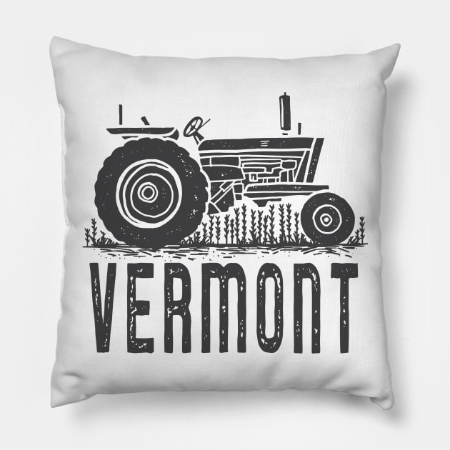 Vermont Vintage Tractor Pillow by DogfordStudios