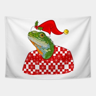 Christmas Sweater Lizard Tapestry