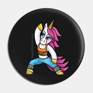 Yoga Warrior Unicorn - Original Illustration Pin