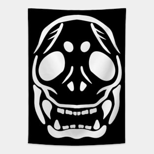 Skull Face White Tapestry