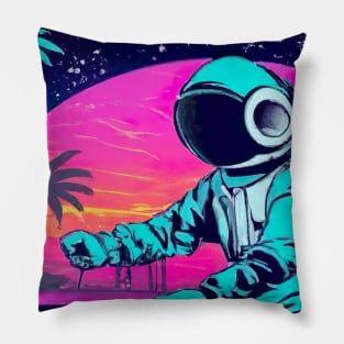 Astronaut DJ In Space Pillow