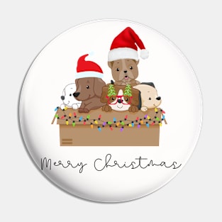 Cute Merry Christmas puppy design Pin