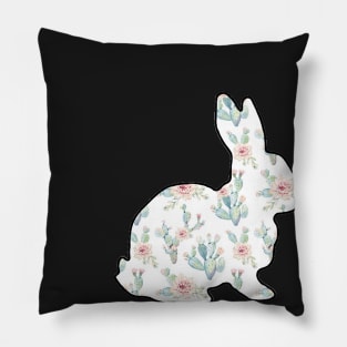 Watercolor Cactus Show Rabbit - NOT FOR RESALE WITHOUT PERMISSION Pillow