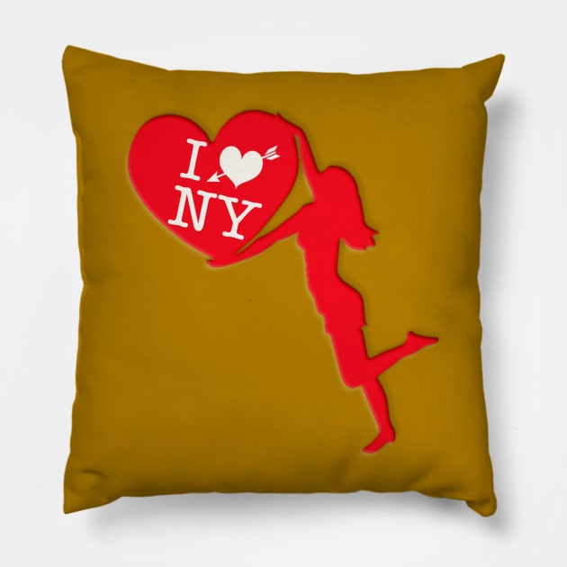 Amo New York Pillow by LegnaArt