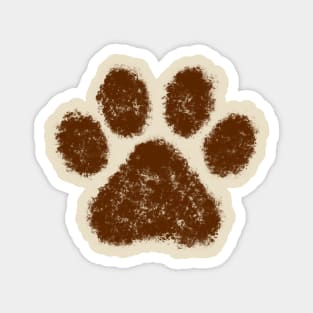 Muddy Animal Paw Print Magnet