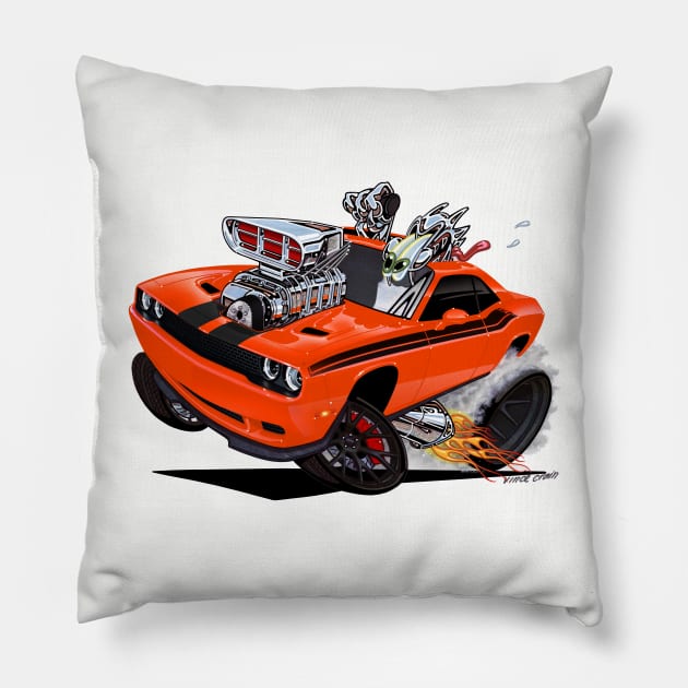 HELL CAT Dodge Challenger Pillow by vincecrain