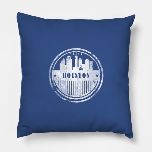 Houston Texas city Skyline Pillow by DimDom