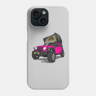 Jeep Wrangler Camp Time - Pink Jeep Phone Case