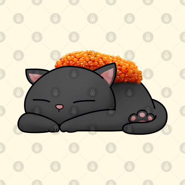 Chubby Cat Tobiko Sushi by Takeda_Art