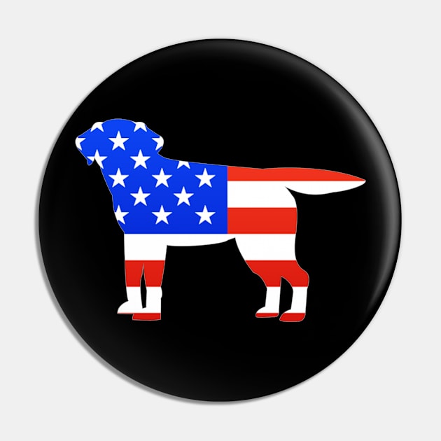 American Flag Labrador Silhouette - Gift For Black Labrador Owner Labrador Lover Pin by HarrietsDogGifts