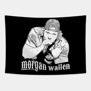 Morgan wallen // White retro Tapestry