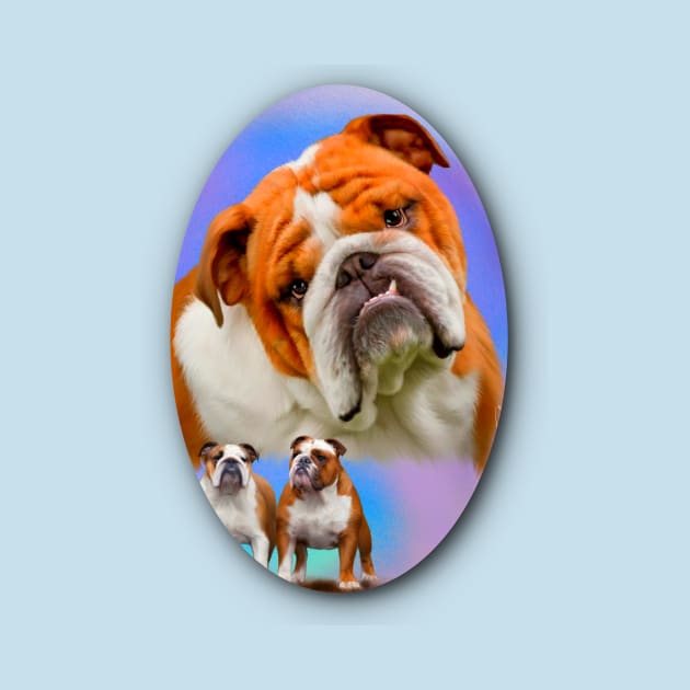 English Bulldog Breed Art by BHDigitalArt