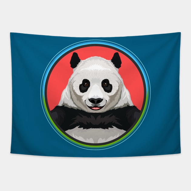 Panda Circle Tapestry by Peppermint Narwhal