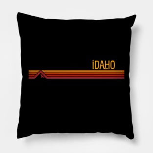 Retro vintage Idaho mountain and stripes design Pillow