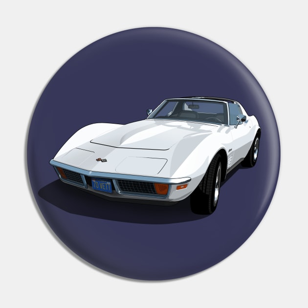 1970 Corvette Stingray in Classic White Pin by candcretro