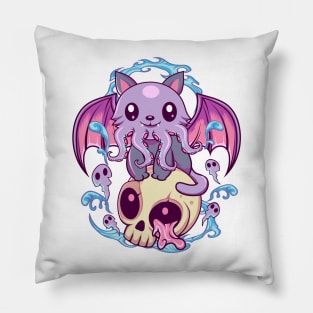 Skull Cat  Octopus Kawaii Gothic Pillow