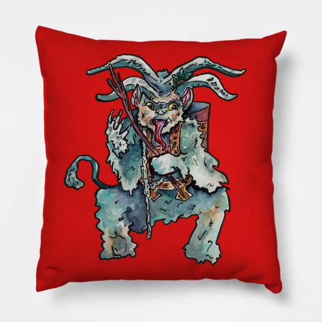 Krampus Pillow by JenTheTracy