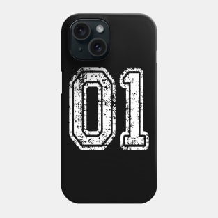 Number 01 Grungy in white Phone Case